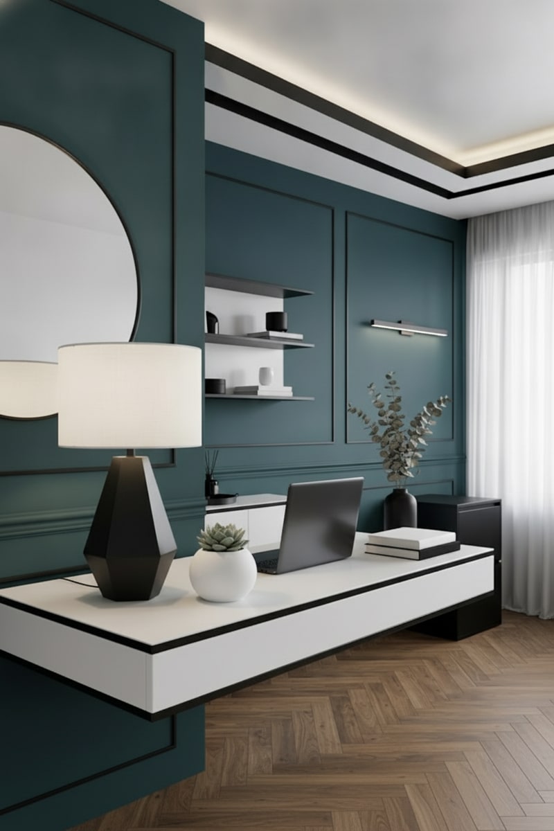 Matte Black Geometric Table Lamp view 3
