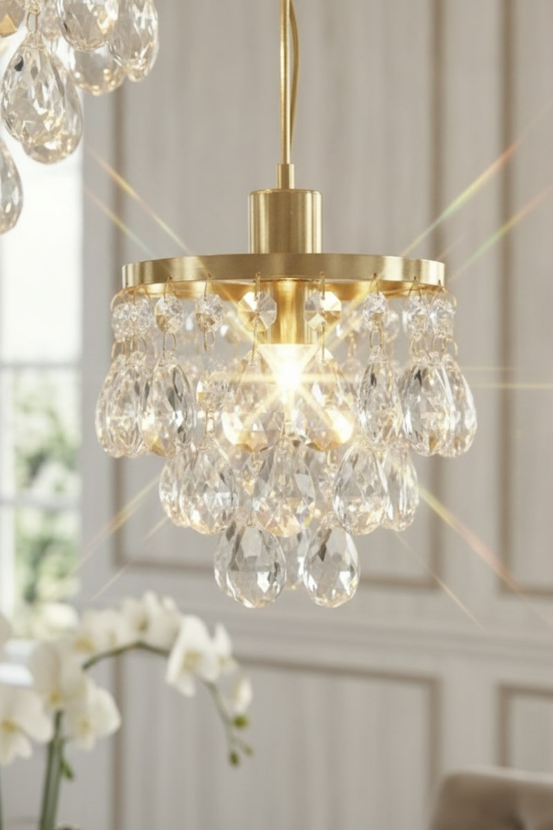 Crystal Mini Pendant Cluster styled in a room
