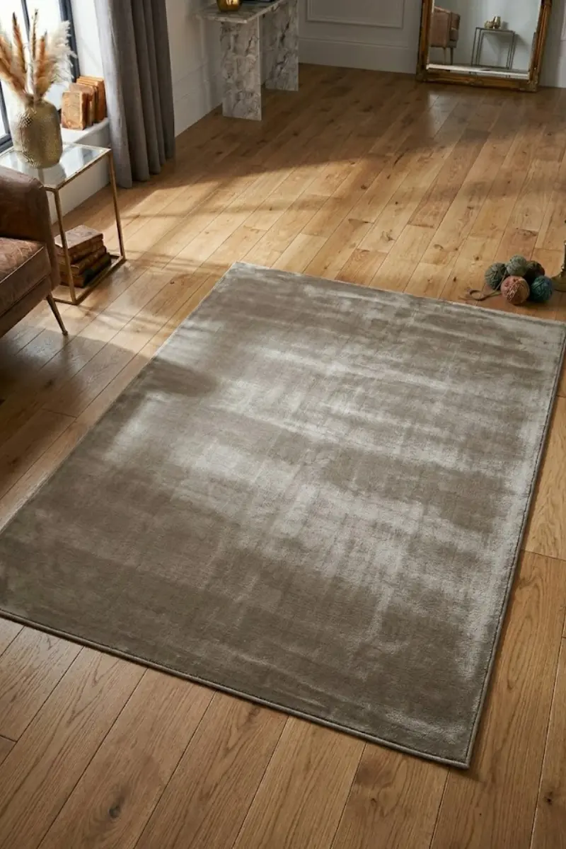 Mushroom Velvet-Pile Large Bedroom Area Rug
