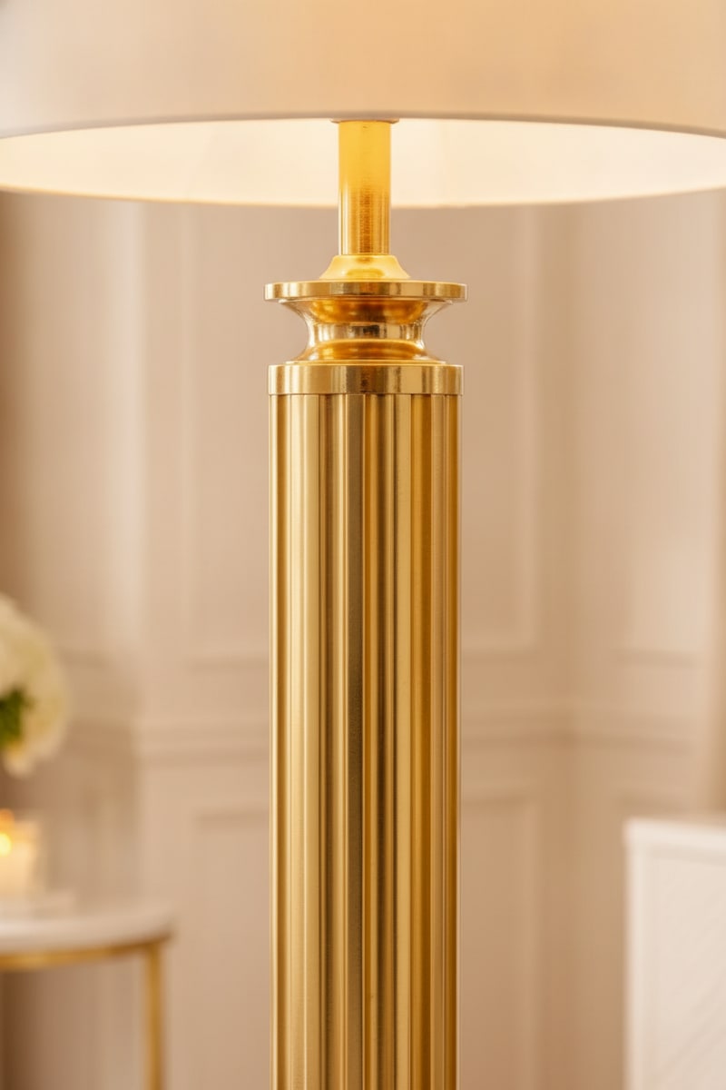 Oversized Drum Shade Floor Lamp styled in a room