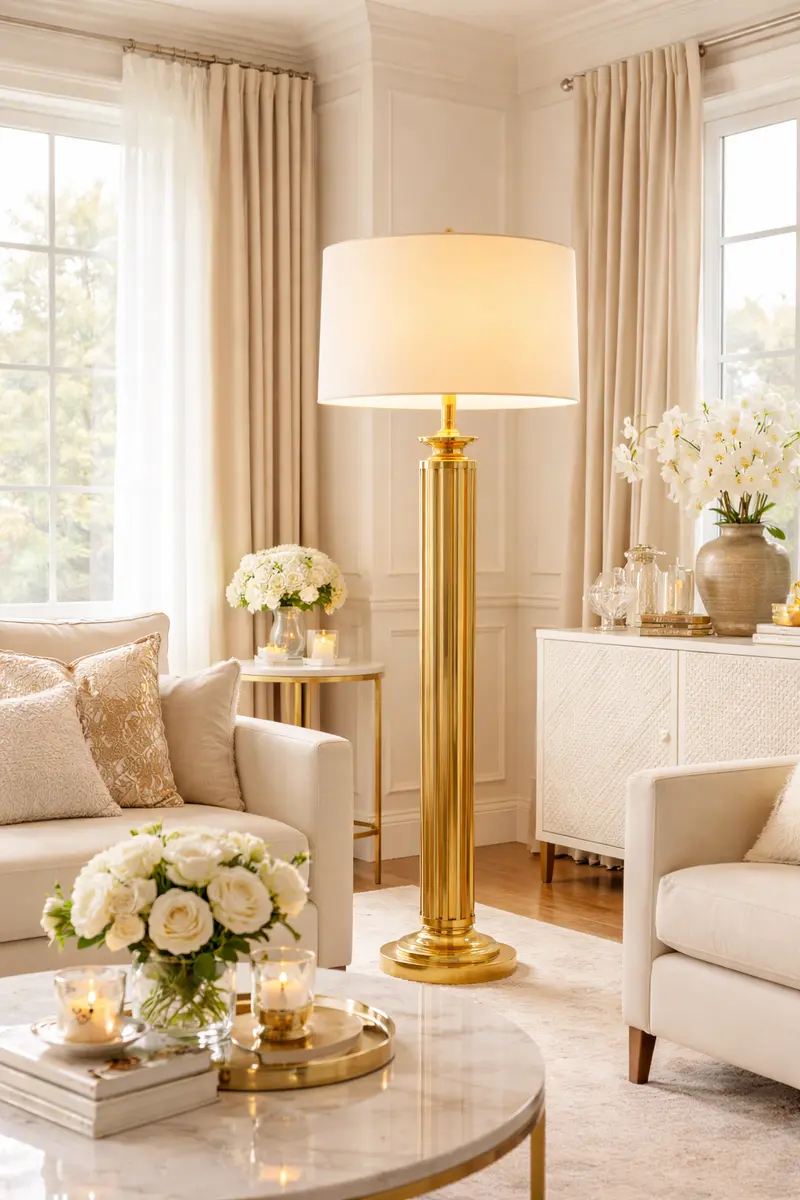 Oversized Drum Shade Floor Lamp