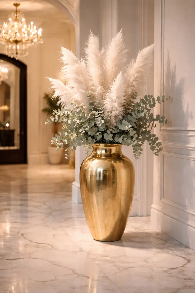 Oversized Glam Gold Urn Statement Vase