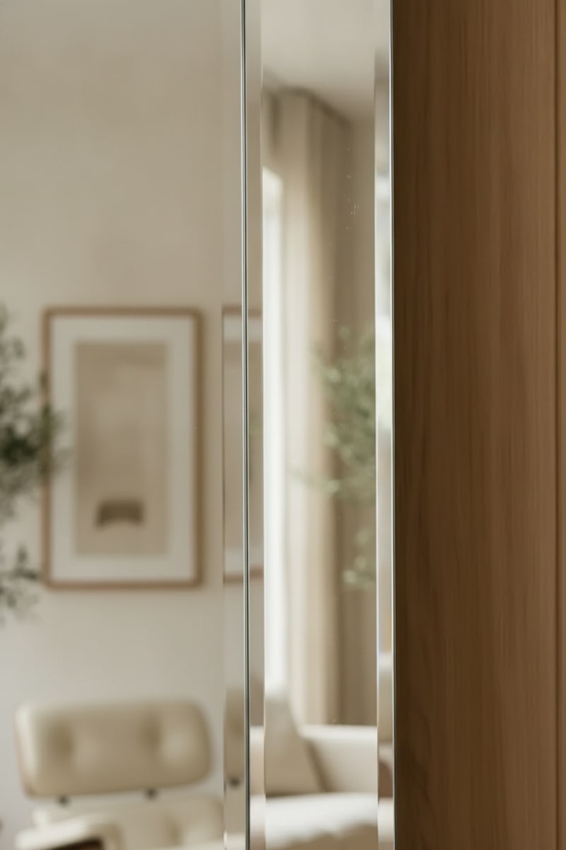 Oversized Leaning Floor Mirror styled in a room