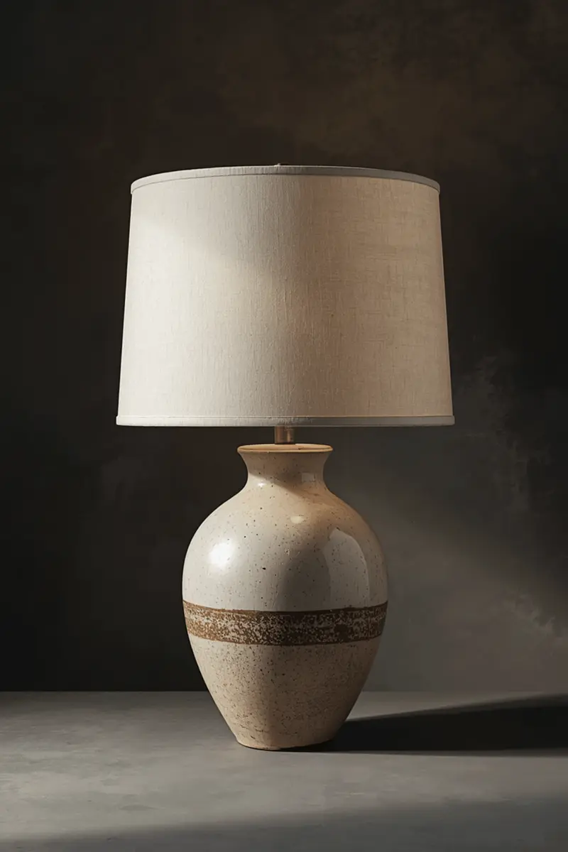 Luxury sculptural ceramic table lamp as living room statement piece