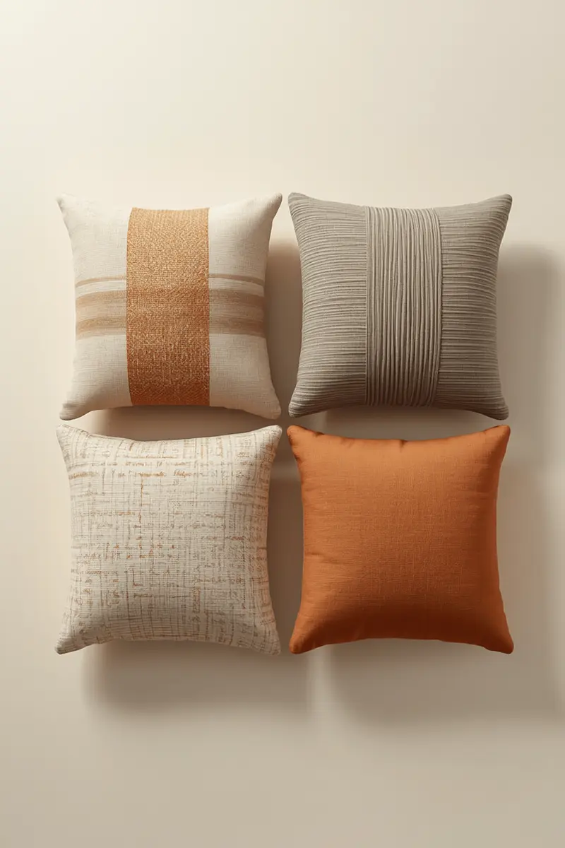 Budget throw pillow set adding instant texture to a living room sofa