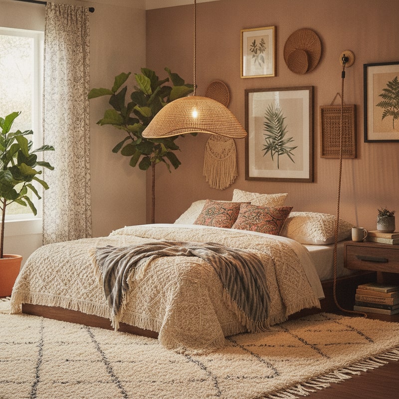 Rattan Dome Swag Pendant Light view 3
