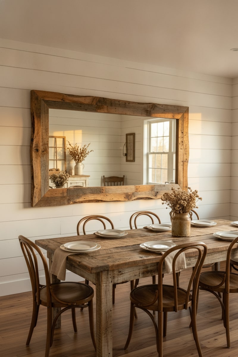 Reclaimed Wood Frame Mirror view 3