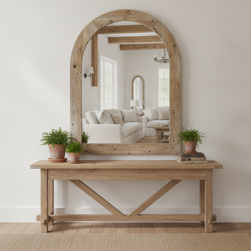 Rustic Farmhouse Arch Entryway Mirror