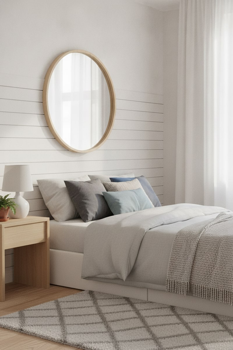 Scandinavian Birch Round Mirror view 3