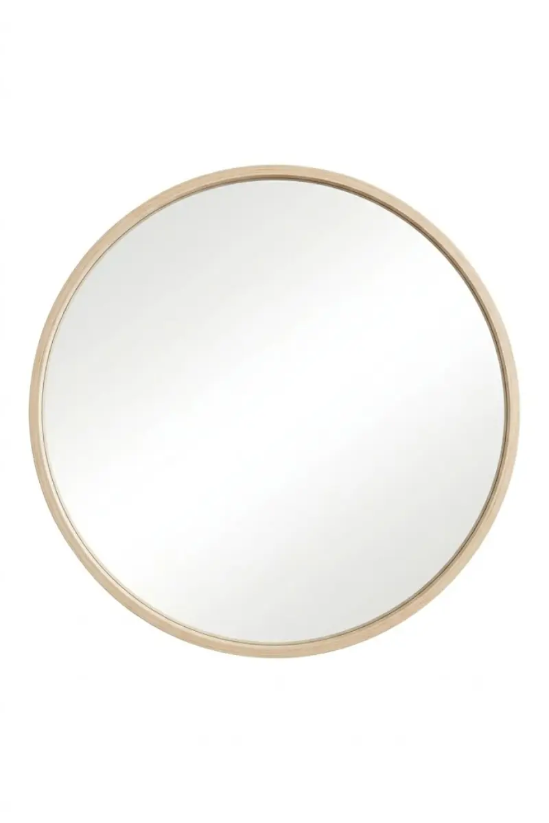 Scandinavian Birch Round Mirror