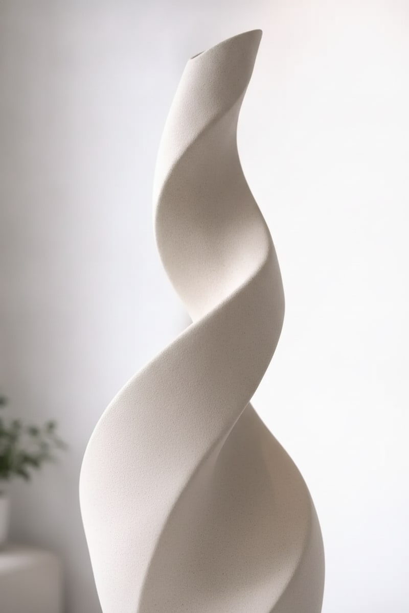 Sculptural Abstract Ceramic Statement Vase styled in a room