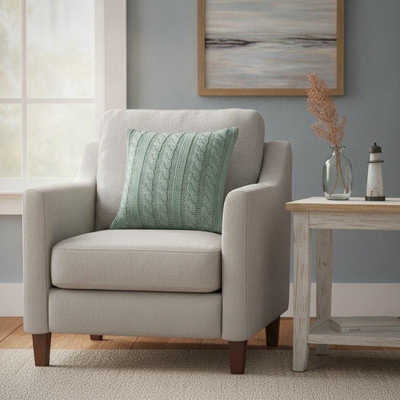 Seafoam Woven Texture Throw Pillow view 3