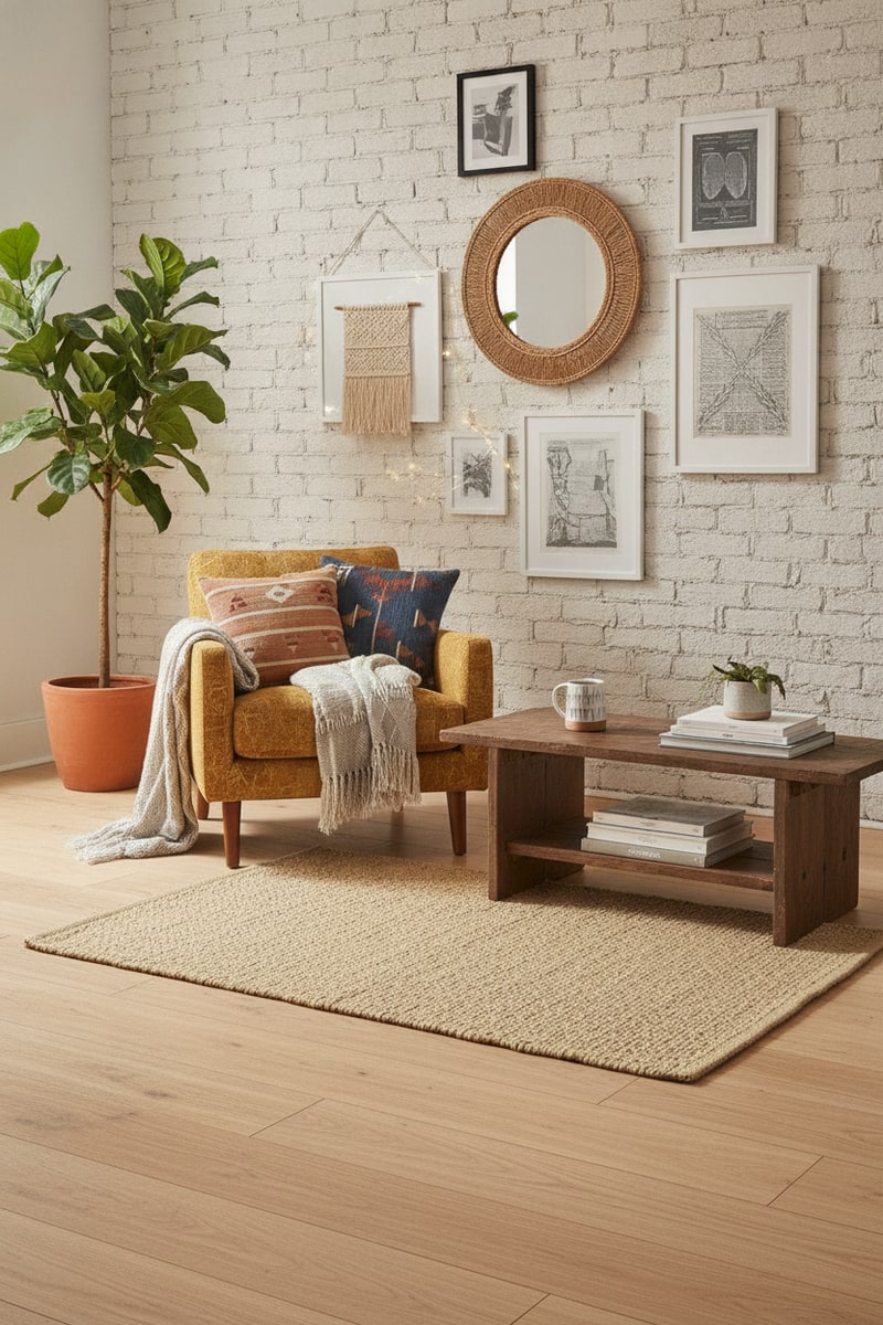 Small Natural Jute Woven Accent Rug view 3