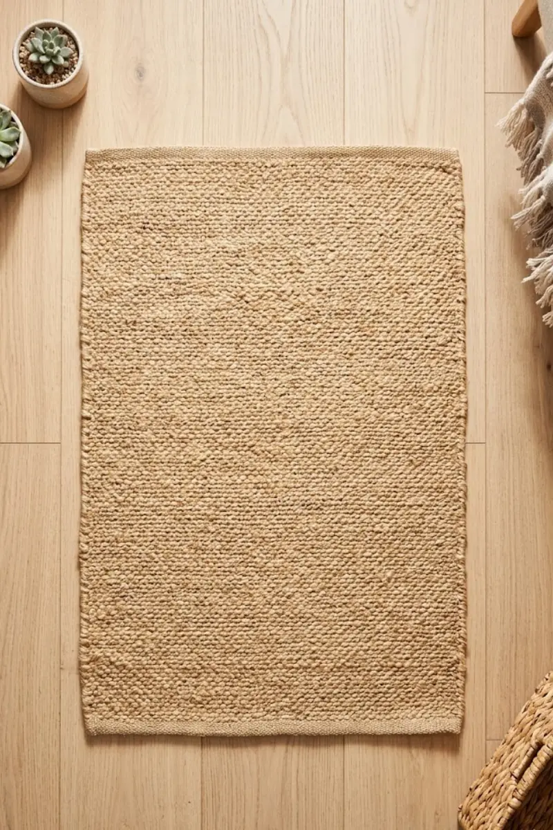 Small Natural Jute Woven Accent Rug