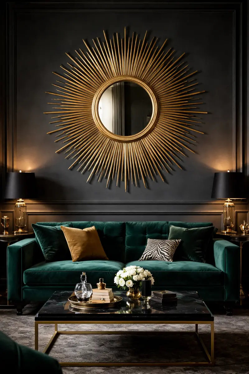 Sunburst Art Deco Wall Mirror