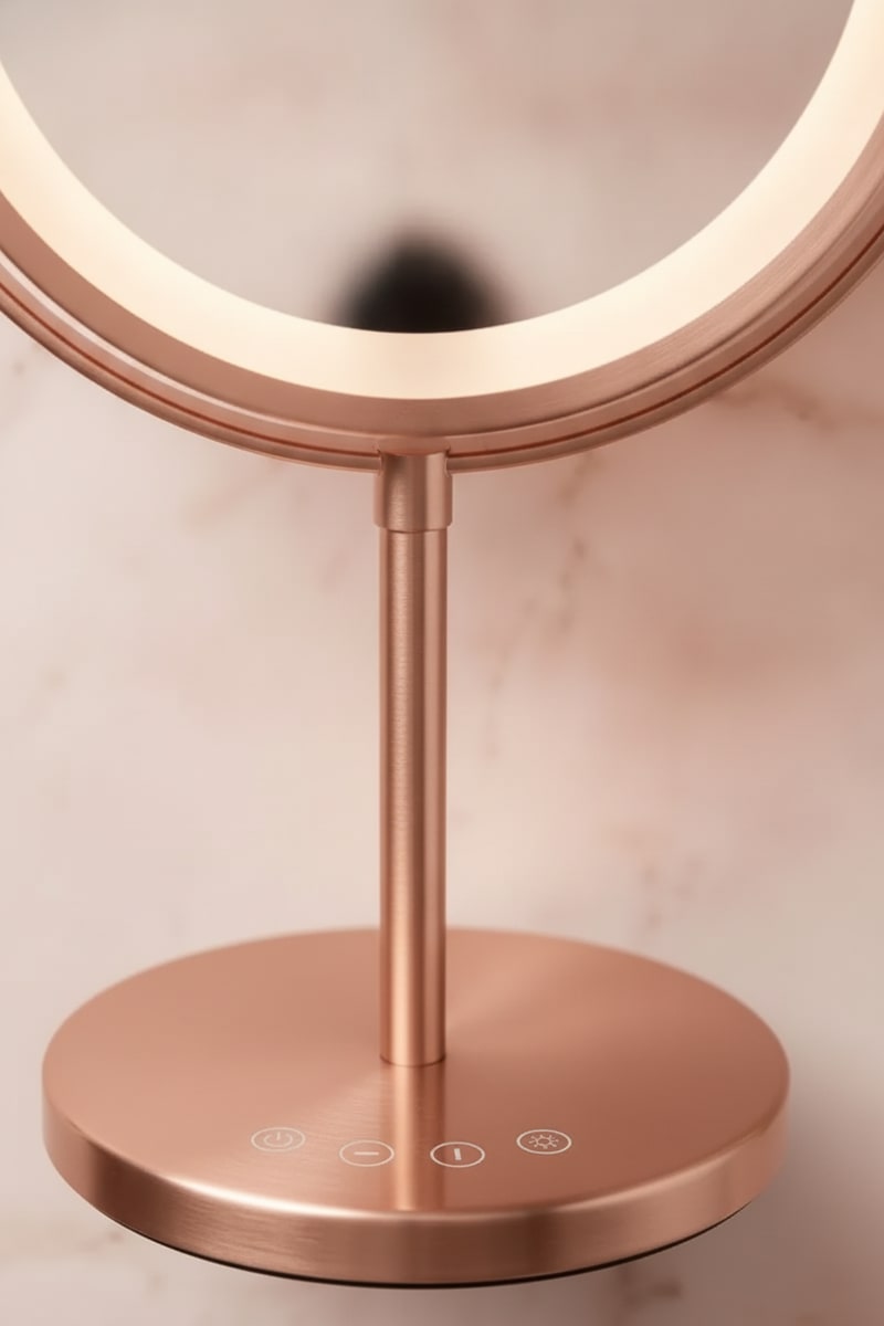 Tabletop LED Makeup Mirror styled in a room