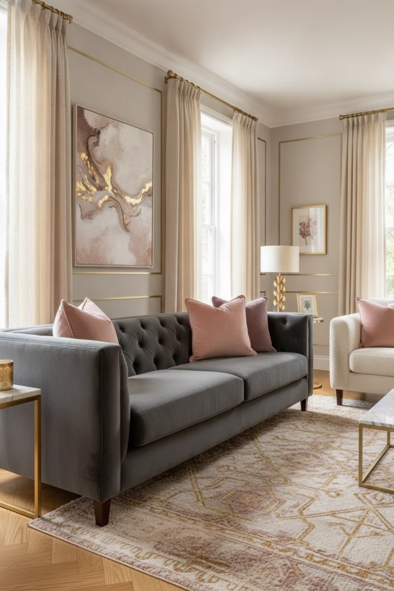 Blush Velvet Throw Pillow Set view 3