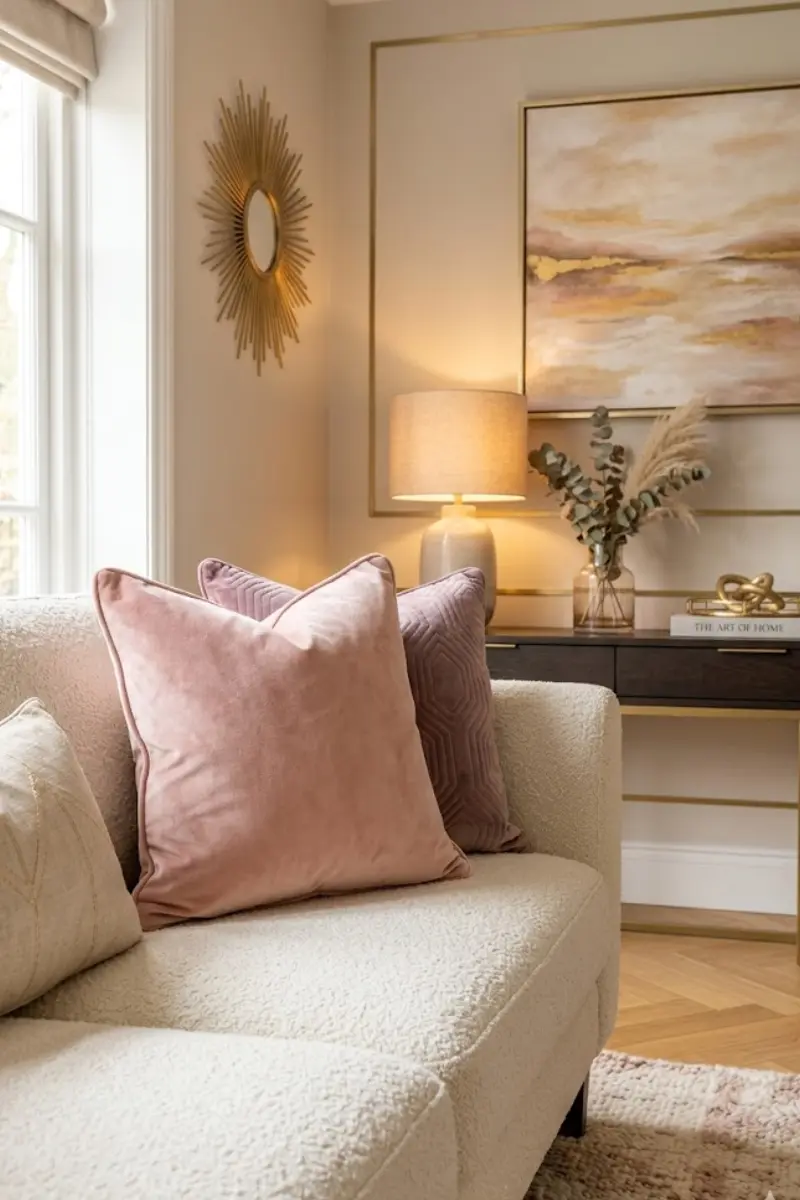 Blush Velvet Throw Pillow Set