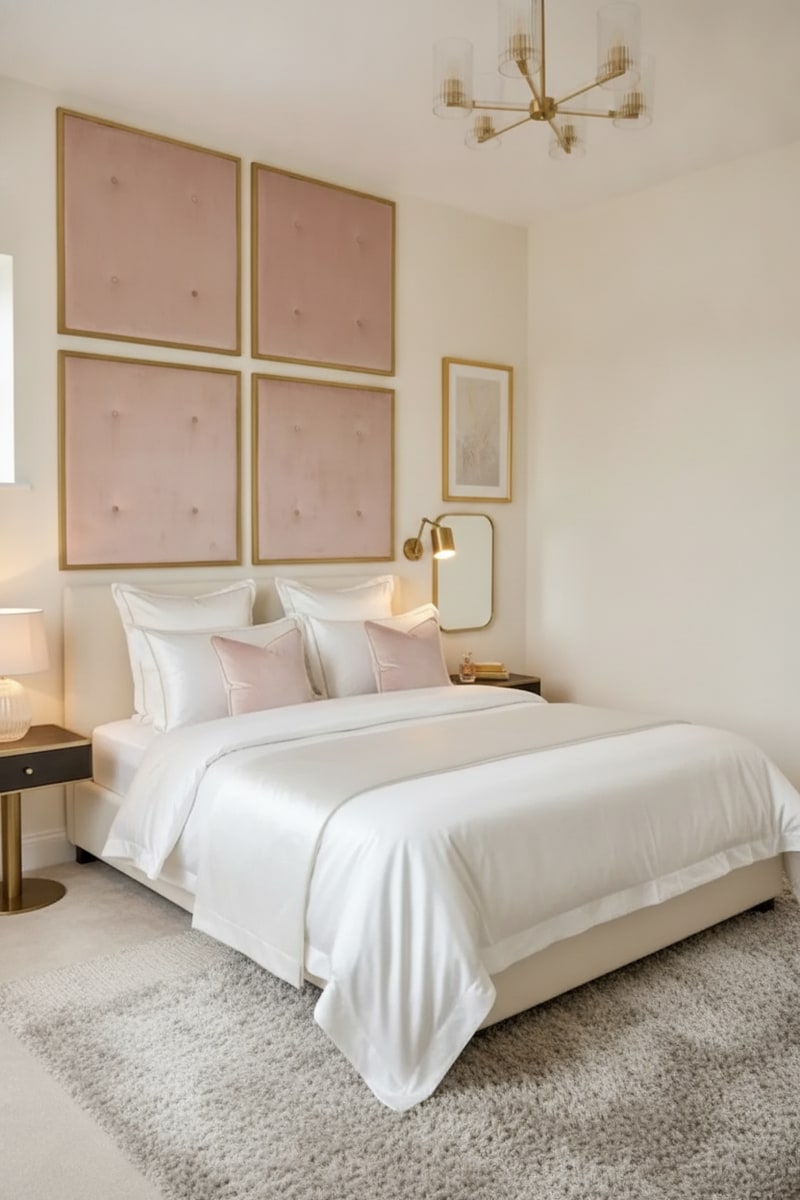 Velvet Upholstered Wall Panel Set view 3