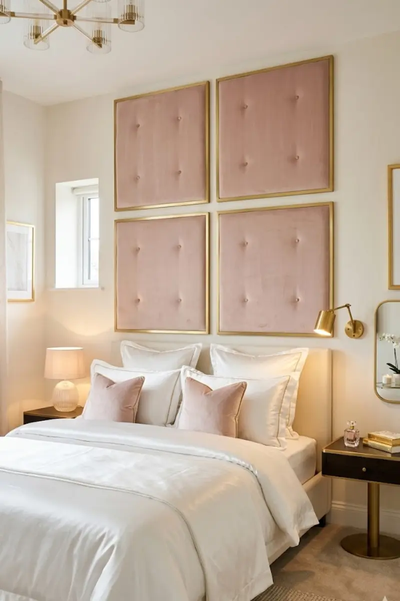 Velvet Upholstered Wall Panel Set