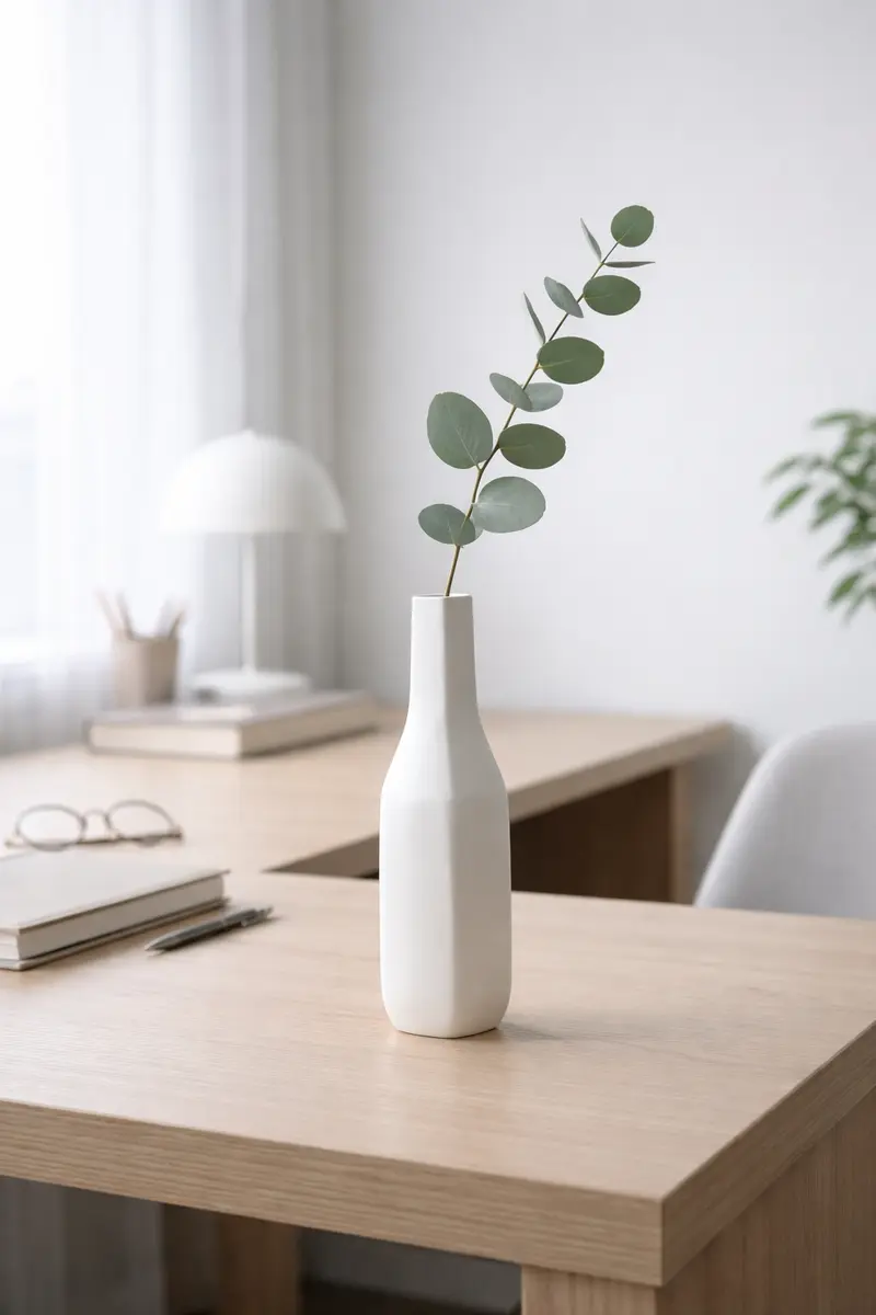 White Matte Minimalist Tall Ceramic Vase
