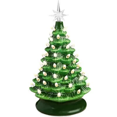Mini Pre-Lit Ceramic Christmas Tree view 3
