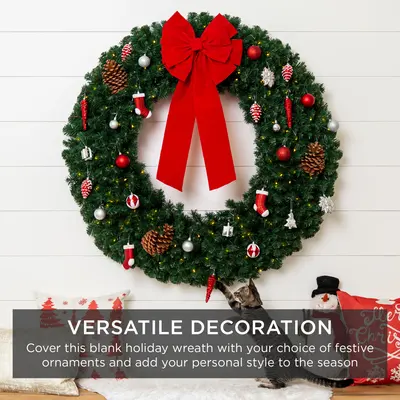 Pre-Lit Fir Wreath, Warm White or Multicolor view 5