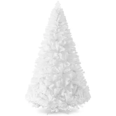 Unlit White Christmas Tree view 1