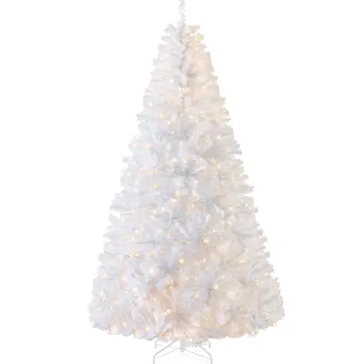White Pre-Lit Pine Christmas Tree, Viral Twinkling Lights view 1
