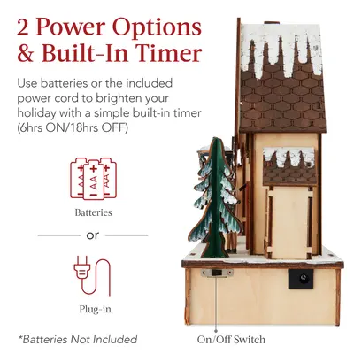 Pre-Lit Wooden Christmas Village view 4