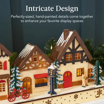 Pre-Lit Wooden Christmas Village view 5