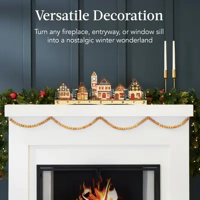 Pre-Lit Wooden Christmas Village view 6