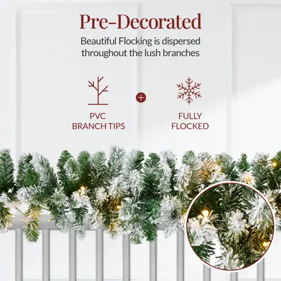 Pre-Lit Christmas Garland with 2-in-1 Lights view 6