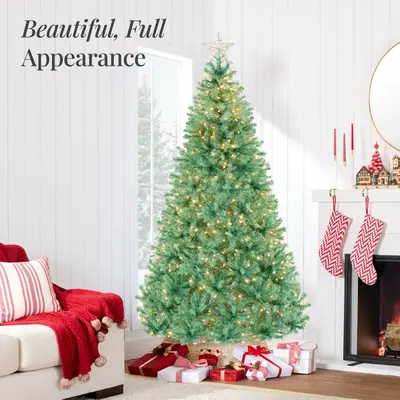 Pre-Lit Sage Green Christmas Tree view 3