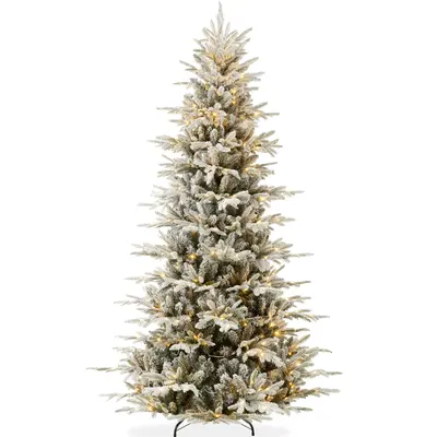 Pre-Lit Flocked Aspen Noble Fir Christmas Tree view 5