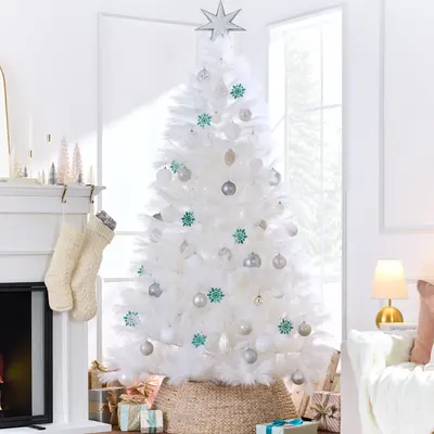 Premium Artificial White Pampas Christmas Tree view 4
