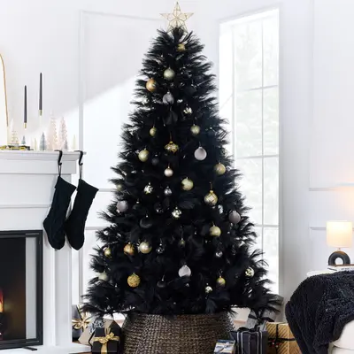 Premium Artificial Black Pampas Christmas Tree view 2