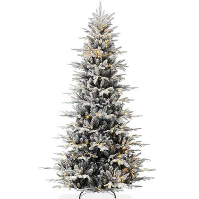 Pre-Lit Flocked Aspen Noble Fir Christmas Tree view 15