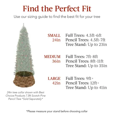Basket Woven Hyacinth Christmas Tree Collar view 6