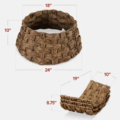Basket Woven Hyacinth Christmas Tree Collar view 4