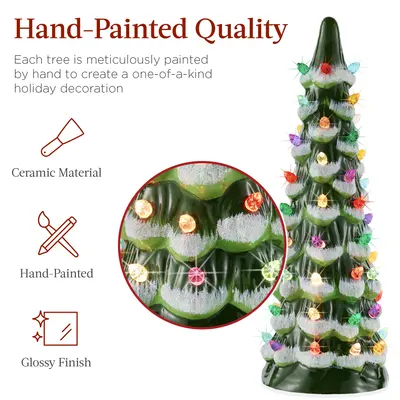 Set of 3 XL Pre-Lit Ceramic Christmas Trees view 3