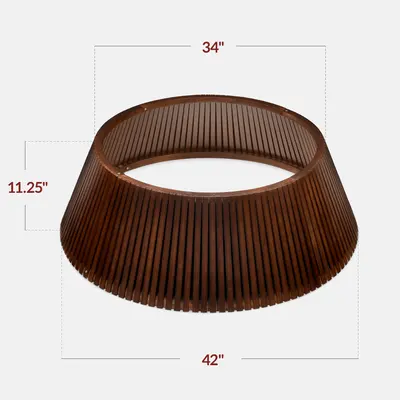 Solid Wood Slatted Christmas Tree Collar view 4