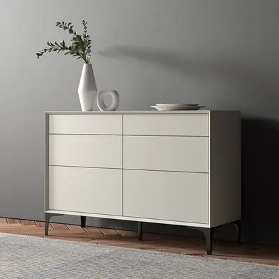 47" Off-White 6-Drawer Dresser view 2