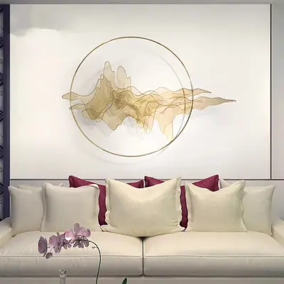 Natural Abstract Landscape Wall Decor 3D Gold Metal Wall Art 39.4" x 26.8" Living Room