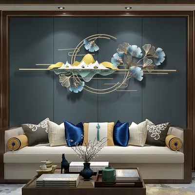 Modern Natural Landscape Metal Wall Decor Multi-color Creative Ginkgo Leaves Home Art