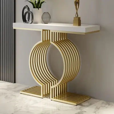 Modern Narrow Geometric Console Table (39.4")