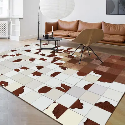 5' x 7' Modern Checkered Area Rug Geometric Decorative Carpet for Living Room Bedroom