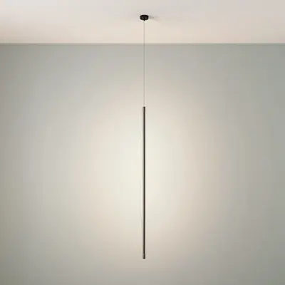 Mini Cylinder Black LED Pendant Light Single Light