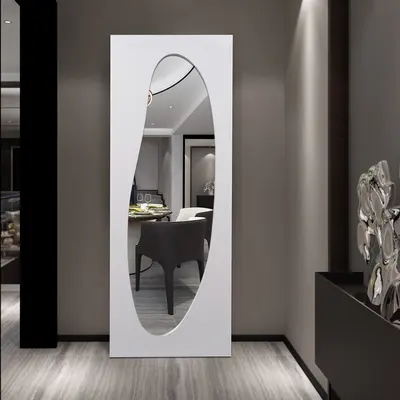 63" x 23.6" Oversized Modern Abstract Silver Full Length Floor Mirror Decor Art Bedroom
