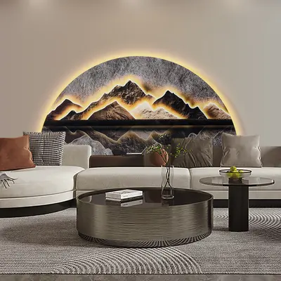 49.2" Modern Abstract LED Lighting Wall Decorative Painting Living Room Decorative
